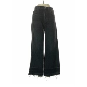 Citizens of Humanity Sacha Jeans Womens 24 Black High Rise Wide Leg Raw Hem Boho